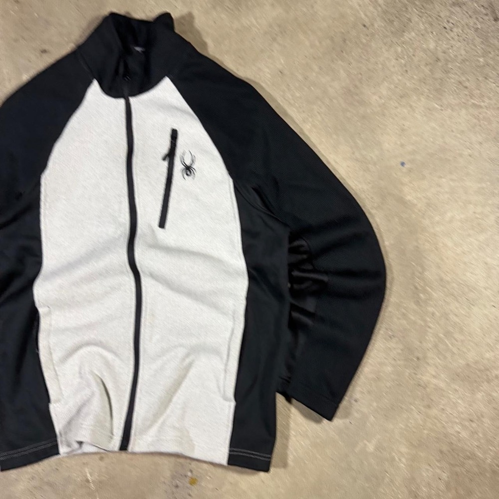 Vintage Y2K black and white spider mfull zip sweatshirt Size L - Picture 2 of 6